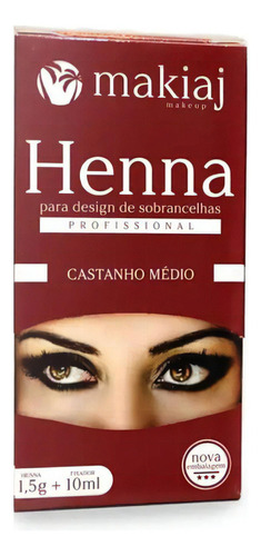 Henna Profissional Para Sobrancelhas - 1 Un Cor Castanho Médio