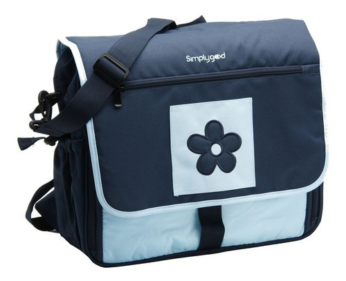 Bolsa Com Trocador Daisy Diaper Bag Simplygood Azul Desenho do tecido Flor