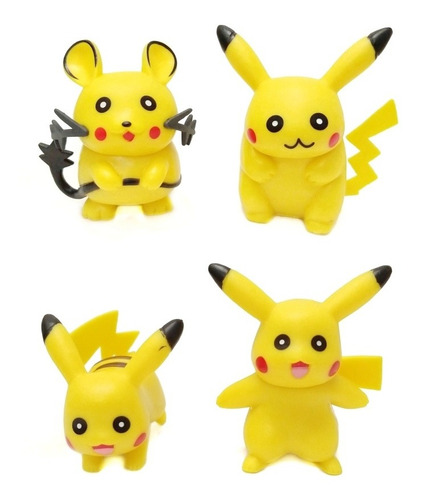 Pokémon Pikachu Colección X 4 Figuras En Bolsa