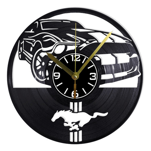 Reloj De Pared Disco Vinil Vinilo Acetato Ford Mustang Ca009