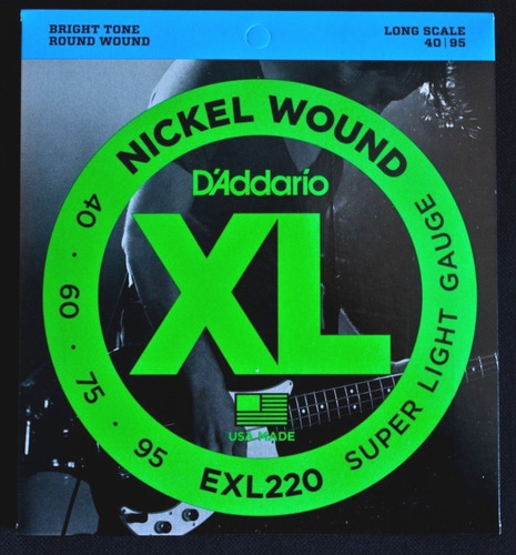 Encordado Cuerdas Bajo 4 Cuerdas 040 Daddario Exl220 Usa