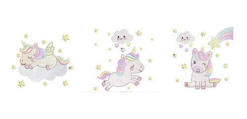 Pack Matrices Para Maquinas Bordadoras Pony Unicornio 10cm 2