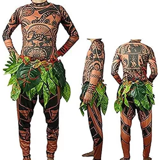 Disfraz De Cosplay De Maui De Moana Tatuaje Hombres Y M...