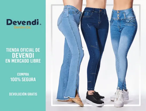 Pantalon Jeans Mom Tiro Alto Mezclilla Gruesa Devendi Denim