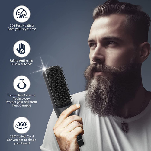 Kit De Estilo De Escova De Barba Portátil Para Homens 3...