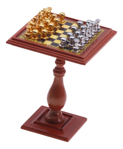 Juego De Ajedrez En Miniatura Para Casa De Muñecas, Mesa De
