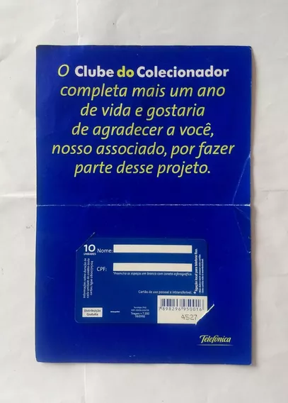 Cartão Telefônico Clube Do Colecionador + Folder - Usados