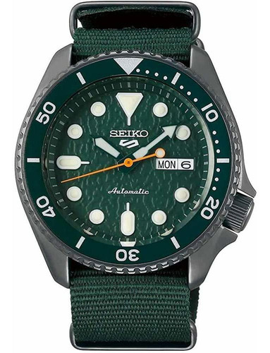 Reloj Pulsera Seiko Srpd77k1 Del Dial Verde Color del fondo Blanco