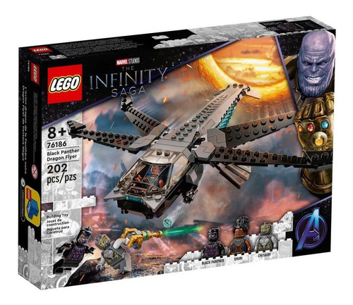 Brinquedo Avião Dragão De Pantera Negra Marvel Lego Quantidade de peças 202