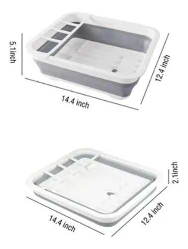 Imagen 3 de 10 de Secador Platos Multiusos Porta Cubiertos Plegable Cocina