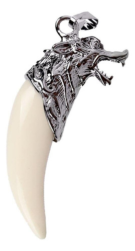 Collar Colgante Forma Lobo Cabeza Cadena Color Plata Hombre