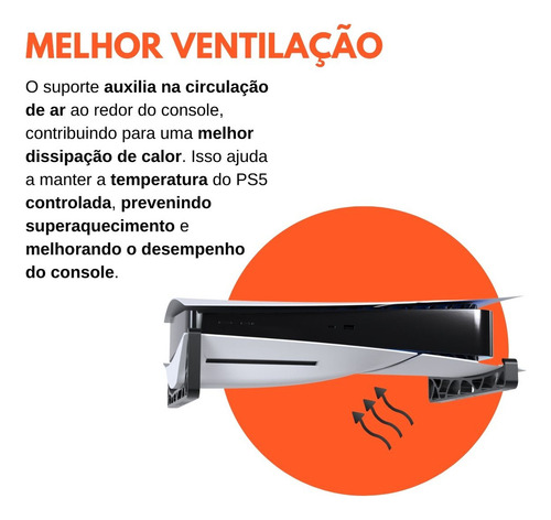 Suporte De Mesa Horizontal Playstation 5 Slim Física Digital Cor Mídia Física - Branco