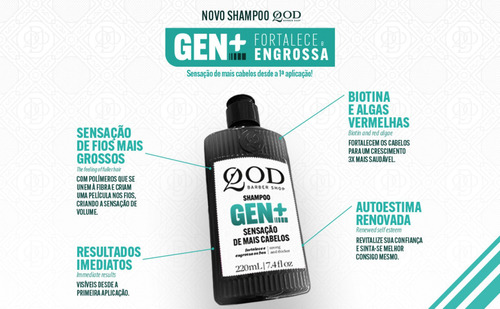 Shampoo Fortalecedor Sensação De Mais Cabelo Gen+ 220ml Qod