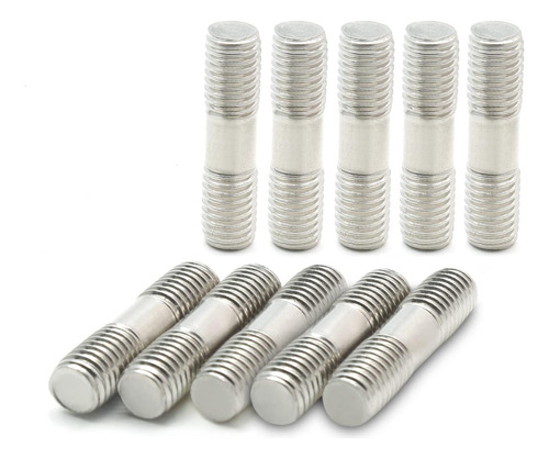 Augiimor 10pcs M10 X 40 Mm Stand Roscado De Doble Extremo,