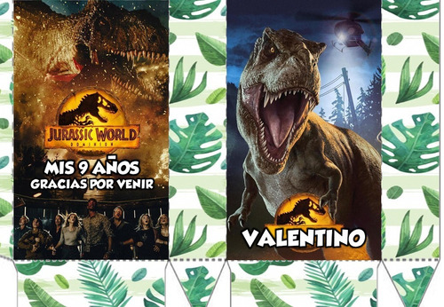 10 Bolsitas Golosineras Con Cordon Jurassic Park Word Dino