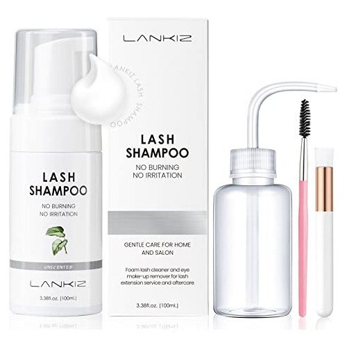 Champú Para Extensión De Pestañas Lankiz, + 2 Cepillos, Limp