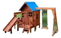 Comprar Casita Niños Una Hamaca Tobogán Y Trepador De Cuerdas 
