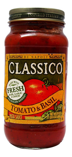 Classico Salsa Para Pasta Jitomate Y Albahaca 680 Gr