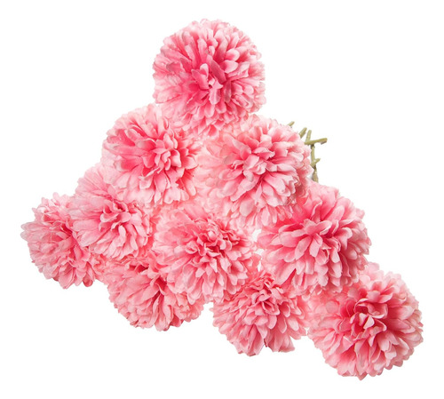 Flores De Crisantemo Rosa A Granel, 10 Piezas De Crisantemos
