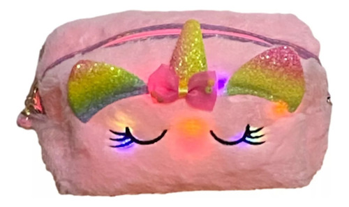 Bolsa Unicornio Y Gatito Crossbody Con Luz Afelpada Unicornio 1 Dorado