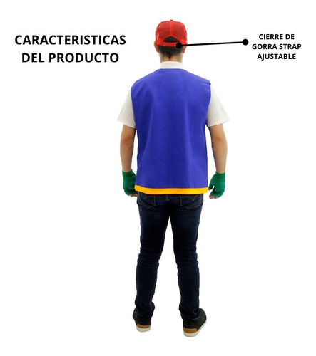 Imagen 5 de 9 de Disfraz Ash Ketchum Pokemon Adulto Deluxe