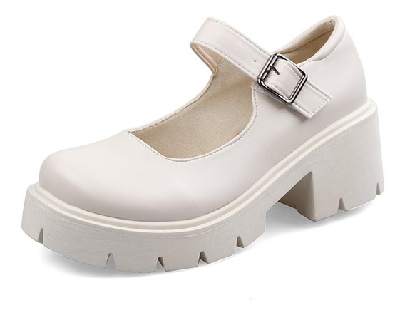 XIEWANG Zapatos de Mujer tacón Medio Mary Jane Calzados 