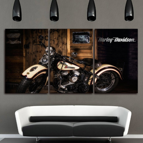 Cuadros Trípticos Motos Harley Davidson 150 X 80 Cm