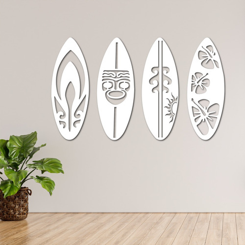 Imagen 2 de 9 de Cuadro Madera Moderno Calado Decorativo Mdf Tablas De Surf