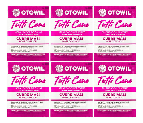 Otowil Tutti Cana Ablandador Canas Tintura Color X6 Sobres
