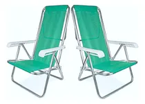 Comprar 2 Reposeras Silla Aluminio 8 Posiciones Playa Camping Sannet