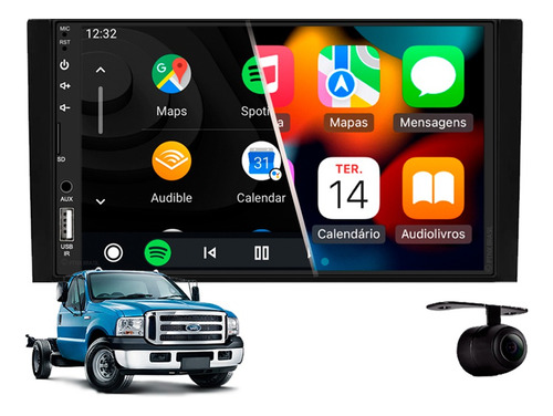 Central Multimidia Mp5 Apple Carplay Ford F350 2006 2007