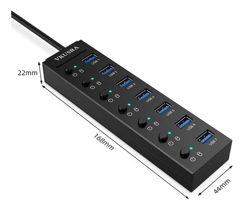 Expansor Hub Adaptador De Usb 3.0 7-port Hub  