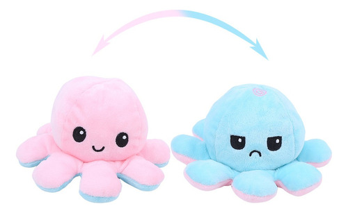 Pulpo - Muñeca De Peluche Reversible De Doble Cara