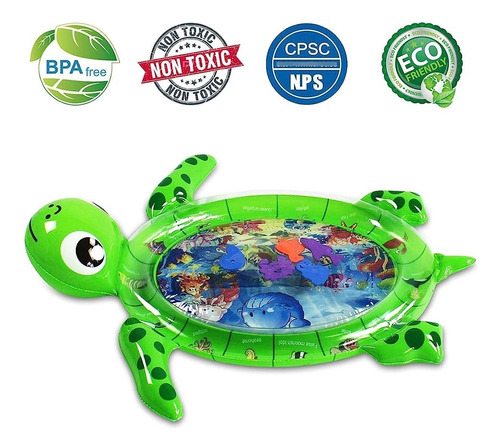 Alfombra De Agua Inflable Sensorial Para Bebe Tortuga