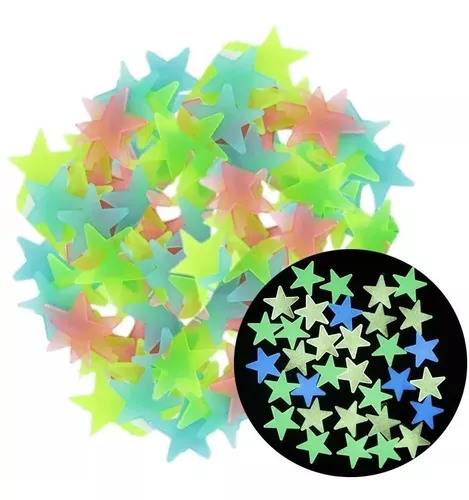 Estrellas Plasticas Fluorescentes X 88 Unidades Luminosas