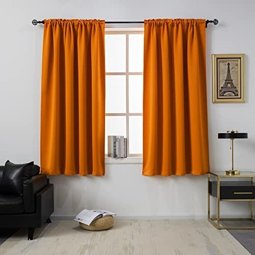 Cortinas De Apagón De Color Naranja Dualife Para 5tbwk