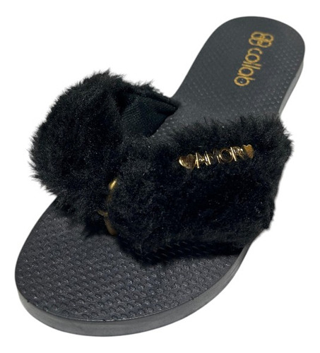 Chinelo Coloridos Rasteirinha Pelúcia