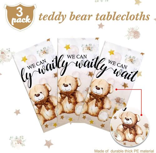 Capoda 3 Pcs Bear Baby Shower Matarrenes De Género Revelació