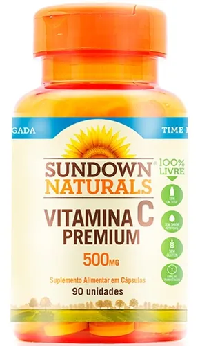 Vitamina C, 500 mg, 90 cápsulas de liberación prolongada, sabor a la puesta de sol, cápsulas sin sabor
