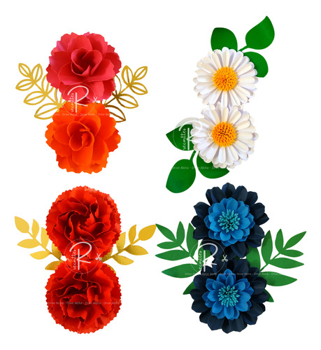 12 Moldes Flores -arquivo De Corte Silhouette Tesourete -dxf