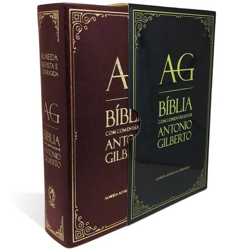 Bíblia Com Comentários Antonio Gilberto Arc Capa Vinho Luxo