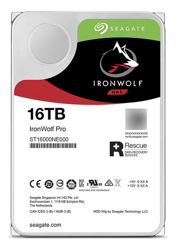 Disco Duro Interno Seagate Ironwolf Pro 16tb St16000nt001 Multicolor