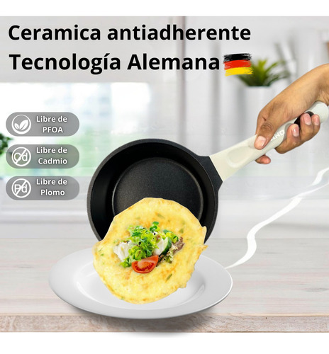 Sartén De Cerámica Profundo De1.8lt Inducción Mango Silicón Beige