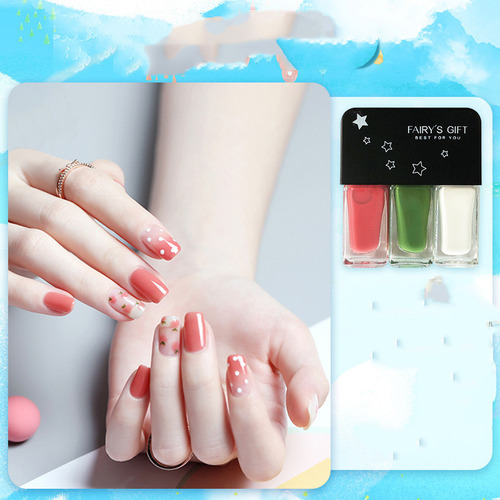 Set De Esmaltes De Uñas Tricolores Con Lentejuelas