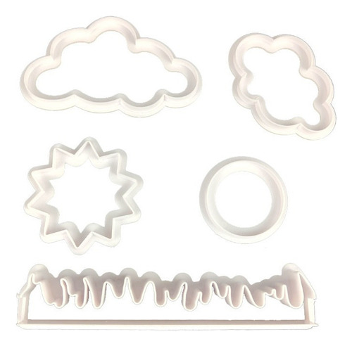 Molde Para Galletas Con Forma De Nube De Sol Y Hierba, 5 Uni