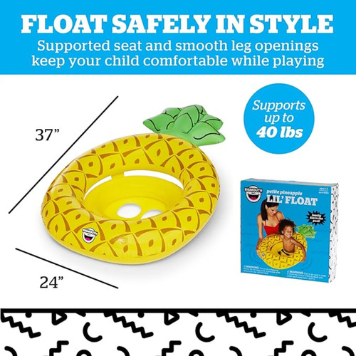 Flotador Inflable Para Niños Forma De Piña Bigmouth Amarillo
