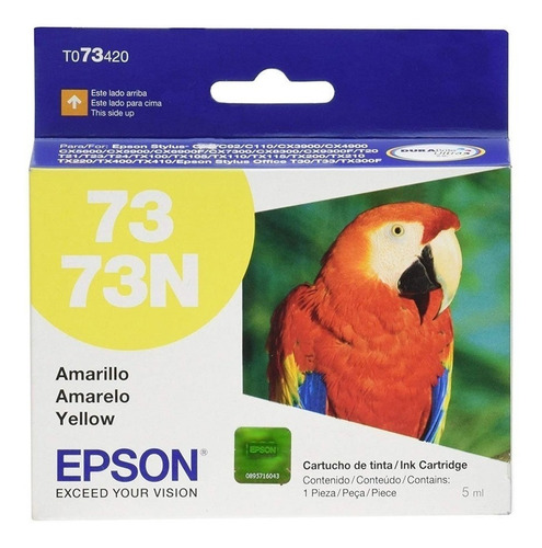 Cartucho Tinta Epson 73n Original T073420 Amarillo