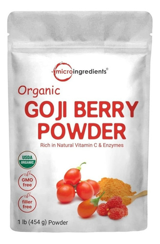 Goji Berry Powder, Microingredientes 454g,