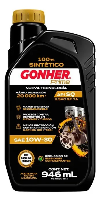 Aceite Gonher Sintético 10w30 Api Sq 946ml