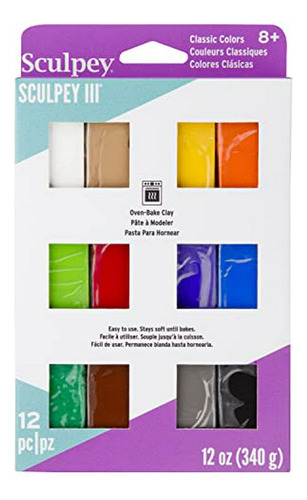 Sculpey Kit Set 12 Colores Arcilla Polimerica Masa Modelar H